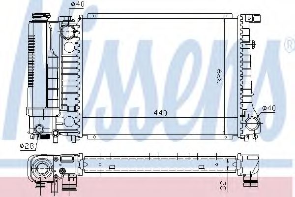 Радиатор охлаждения двигателя NISSENS 60735A