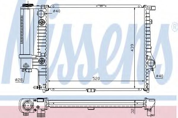 Радиатор охлаждения двигателя NISSENS 60709A