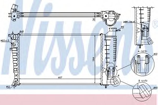 Радиатор охлаждения двигателя NISSENS 61380A