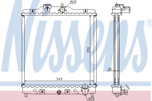 Радиатор охлаждения двигателя NISSENS 63310A