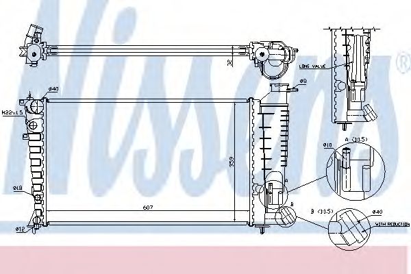Радиатор охлаждения двигателя NISSENS 61312A