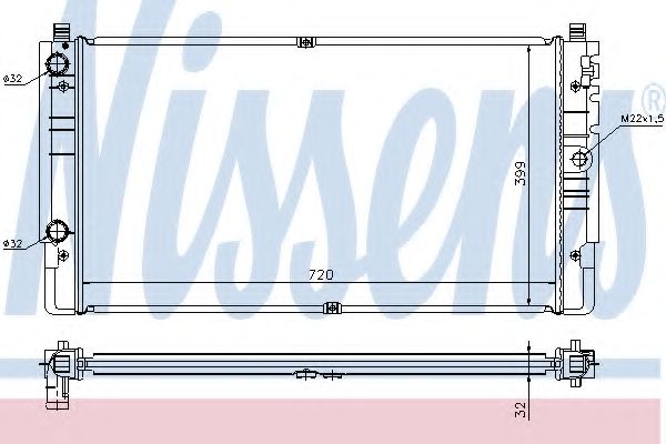 Радиатор охлаждения двигателя NISSENS 65238A