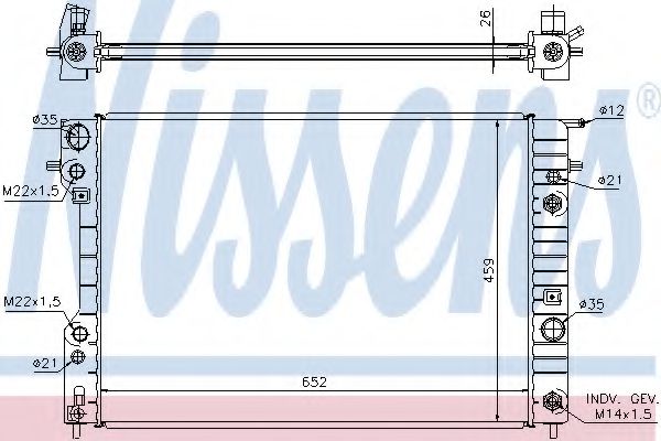 Радиатор охлаждения двигателя NISSENS 63073A