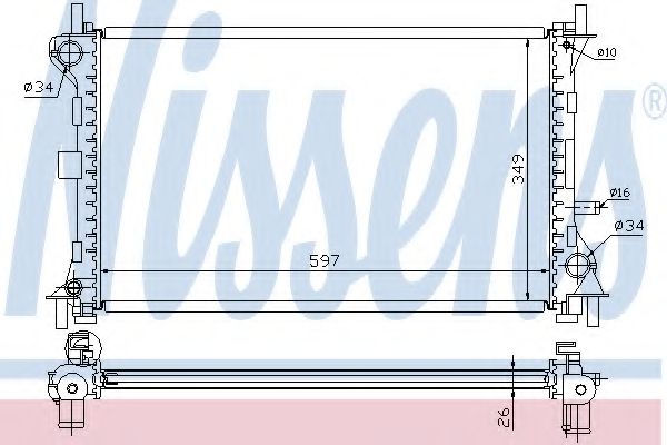 Радиатор охлаждения двигателя NISSENS 62073A