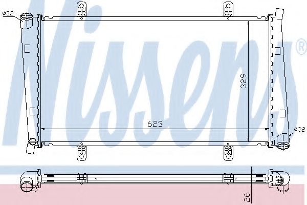 Радиатор охлаждения двигателя NISSENS 65560A