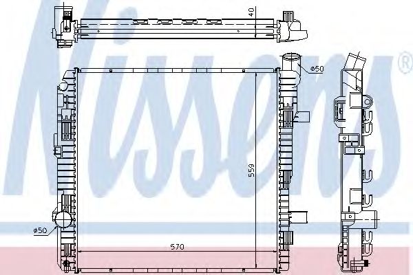 Радиатор охлаждения двигателя NISSENS 62626A