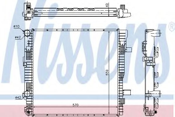 Радиатор охлаждения двигателя NISSENS 62629A