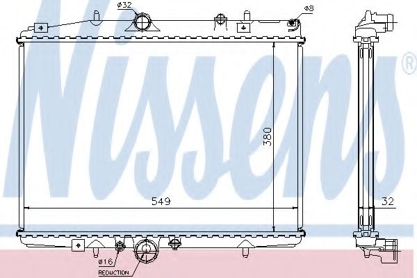 Радиатор охлаждения двигателя NISSENS 61292A