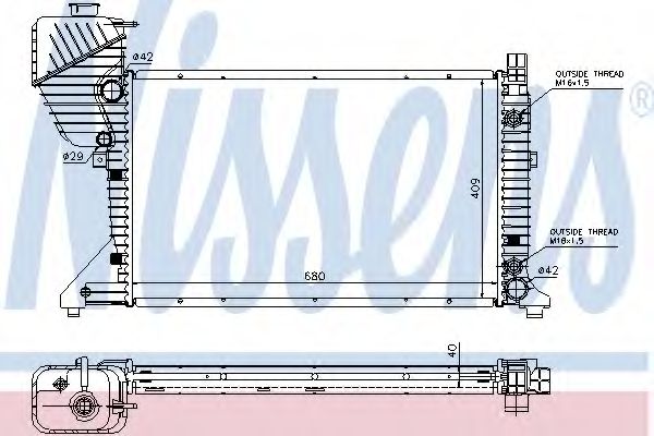 Радиатор охлаждения двигателя NISSENS 62597A