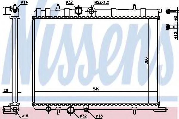 Радиатор охлаждения двигателя NISSENS 63502A