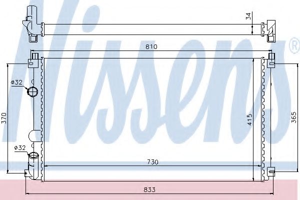 Радиатор охлаждения двигателя NISSENS 63819