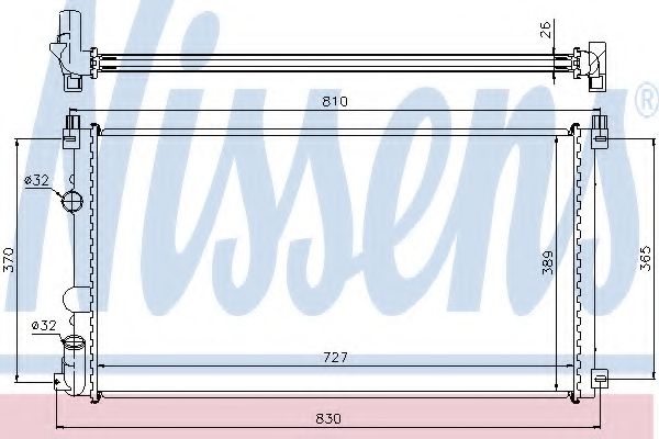 Радиатор охлаждения двигателя NISSENS 63824A