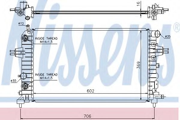 Радиатор охлаждения двигателя NISSENS 63027A