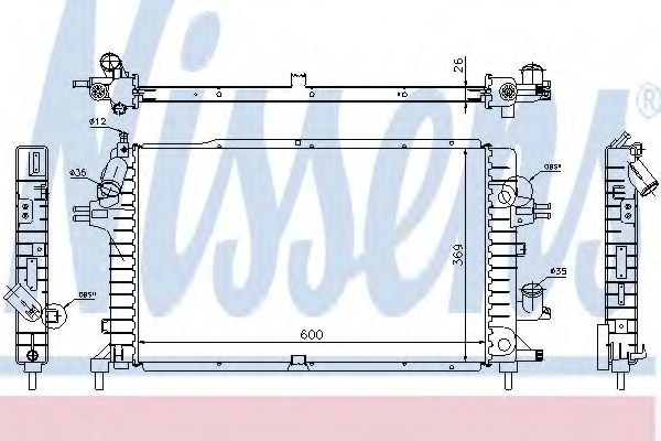 Радиатор охлаждения двигателя NISSENS 63029A