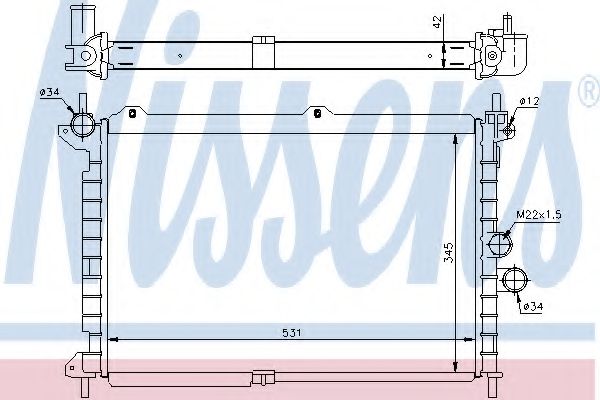 Радиатор охлаждения двигателя NISSENS 63089