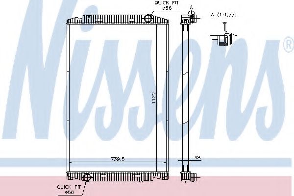 Радиатор охлаждения двигателя NISSENS 63329A