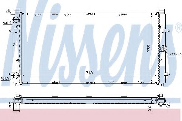 Радиатор охлаждения двигателя NISSENS 65273A