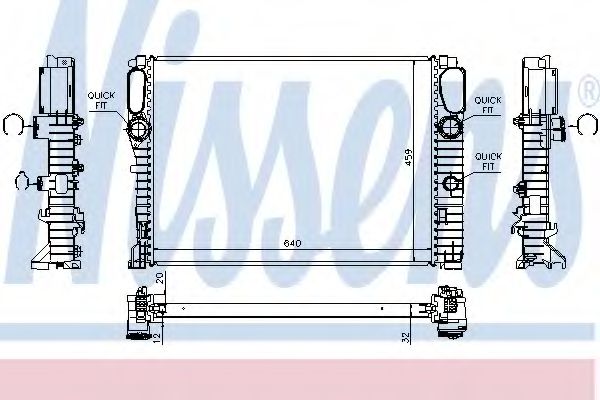 Радиатор охлаждения двигателя NISSENS 62797A