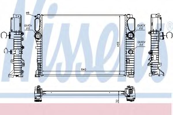 Радиатор охлаждения двигателя NISSENS 67102A