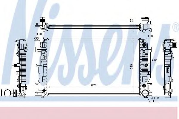Радиатор охлаждения двигателя NISSENS 67157A