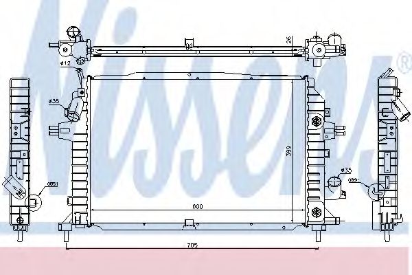 Радиатор охлаждения двигателя NISSENS 63115A