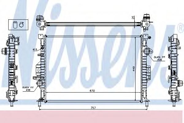 Радиатор охлаждения двигателя NISSENS 65615A