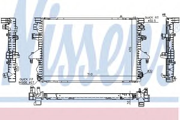 Радиатор охлаждения двигателя NISSENS 65283A