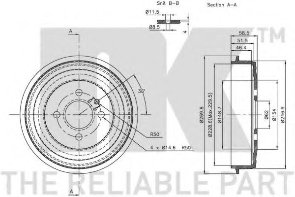 Тормозной барабан NK 251503
