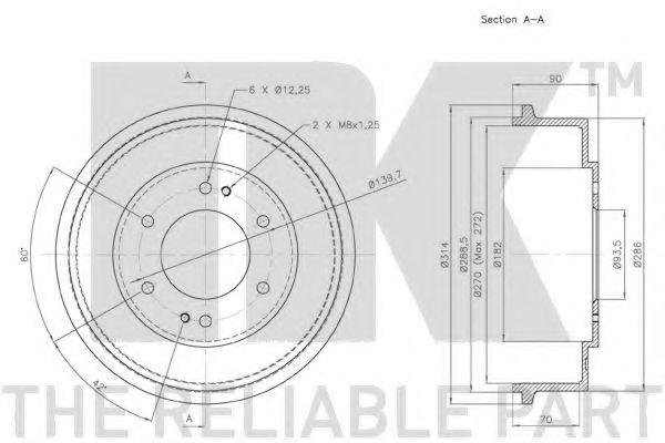 Тормозной барабан nk 253407