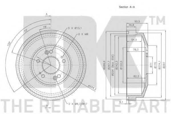 Тормозной барабан NK 253503
