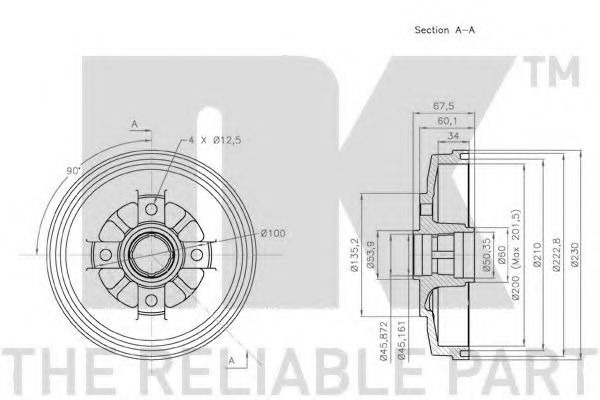 Тормозной барабан NK 253510