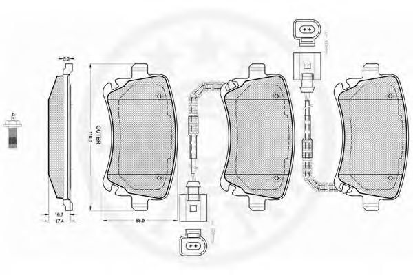 Тормозные колодки OPTIMAL 12240