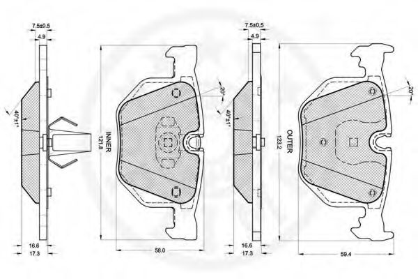 Тормозные колодки OPTIMAL 12252