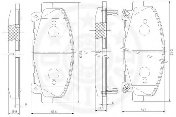 Тормозные колодки OPTIMAL 12367