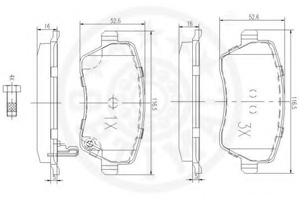 Тормозные колодки OPTIMAL 12487