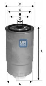Топливный фильтр UFI24.H2O.05