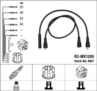Комплект проводов зажигания ngk 4947