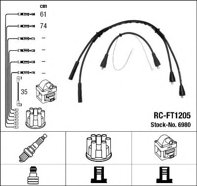 Комплект проводов зажигания NGK 6980