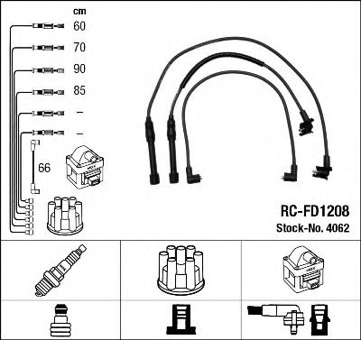 Комплект проводов зажигания NGK 4062