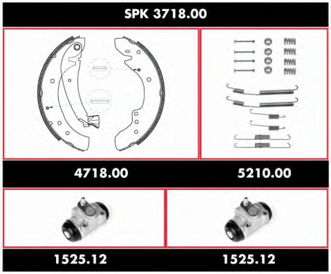 Комплект тормозов, барабанный тормозной механизм ROADHOUSE SPK 3718.00