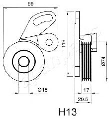 Натяжитель ремня ГРМ JAPANPARTS BE-H13