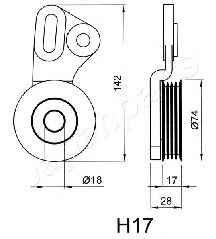 Натяжитель ремня ГРМ JAPANPARTS BE-H17