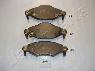 Тормозные колодки JAPANPARTS PA-204AF