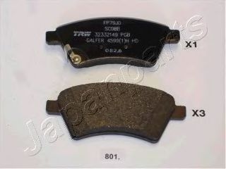 Тормозные колодки JAPANPARTS PA-801AF