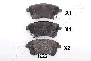 Тормозные колодки JAPANPARTS PA-K22AF