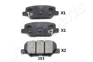 Тормозные колодки JAPANPARTS PP-315AF