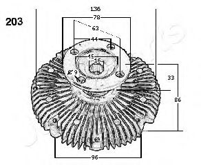 Вискомуфта вентилятора JAPANPARTS VC-203