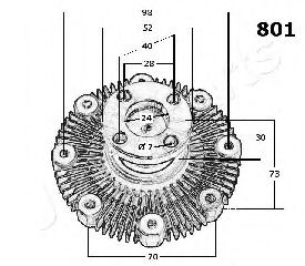 Вискомуфта вентилятора JAPANPARTS VC-801
