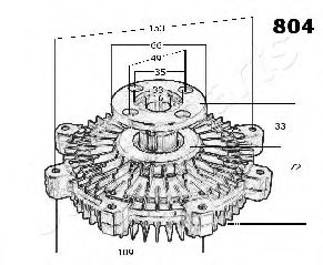 Вискомуфта вентилятора JAPANPARTS VC-804