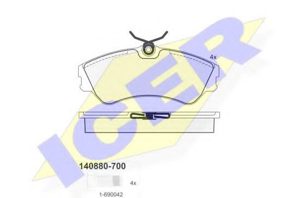 Тормозные колодки ICER 140880-700